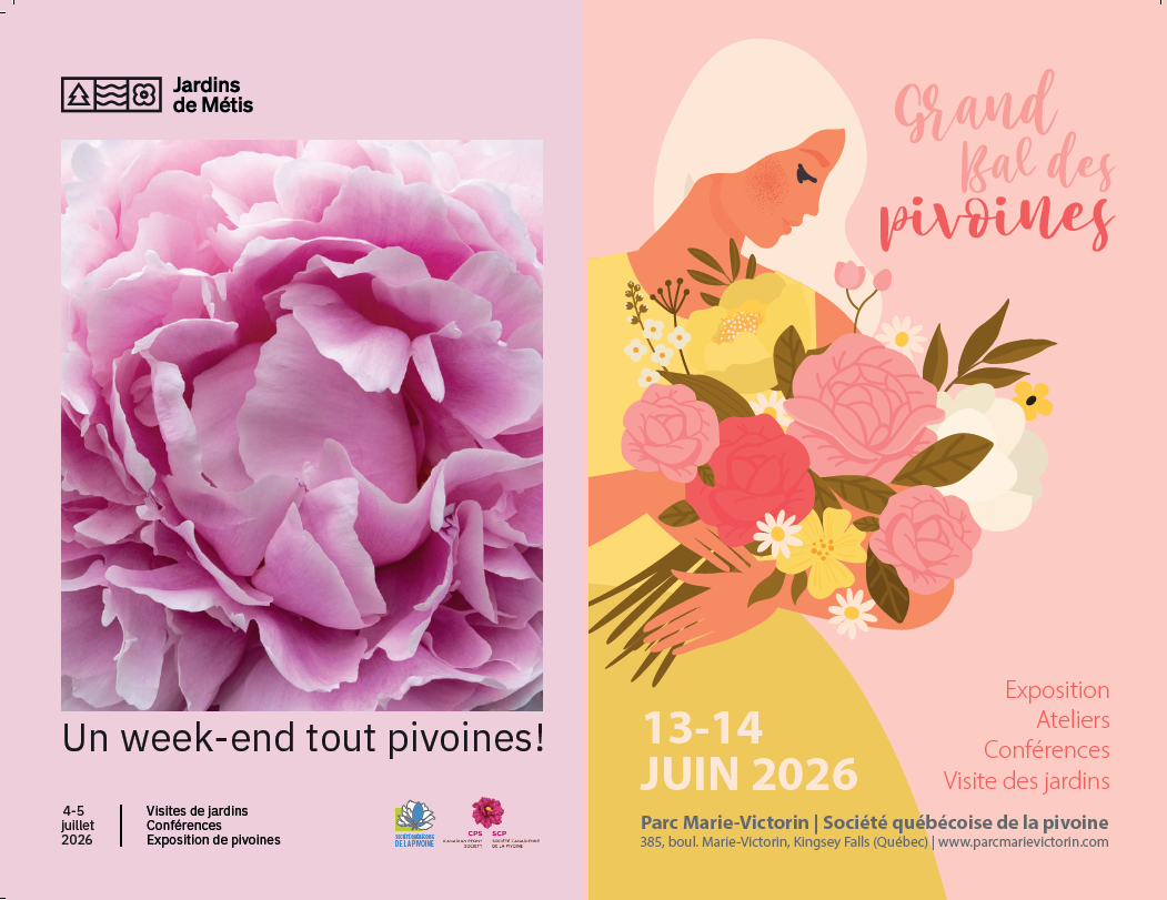 Dépliant de la programmation du Grand Bal des pivoines 2025